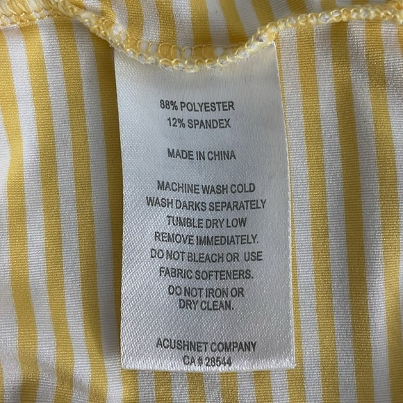 Footjoy FJ Men's Golf Polo Shirt XL Yellow White - Picture 7 of 8